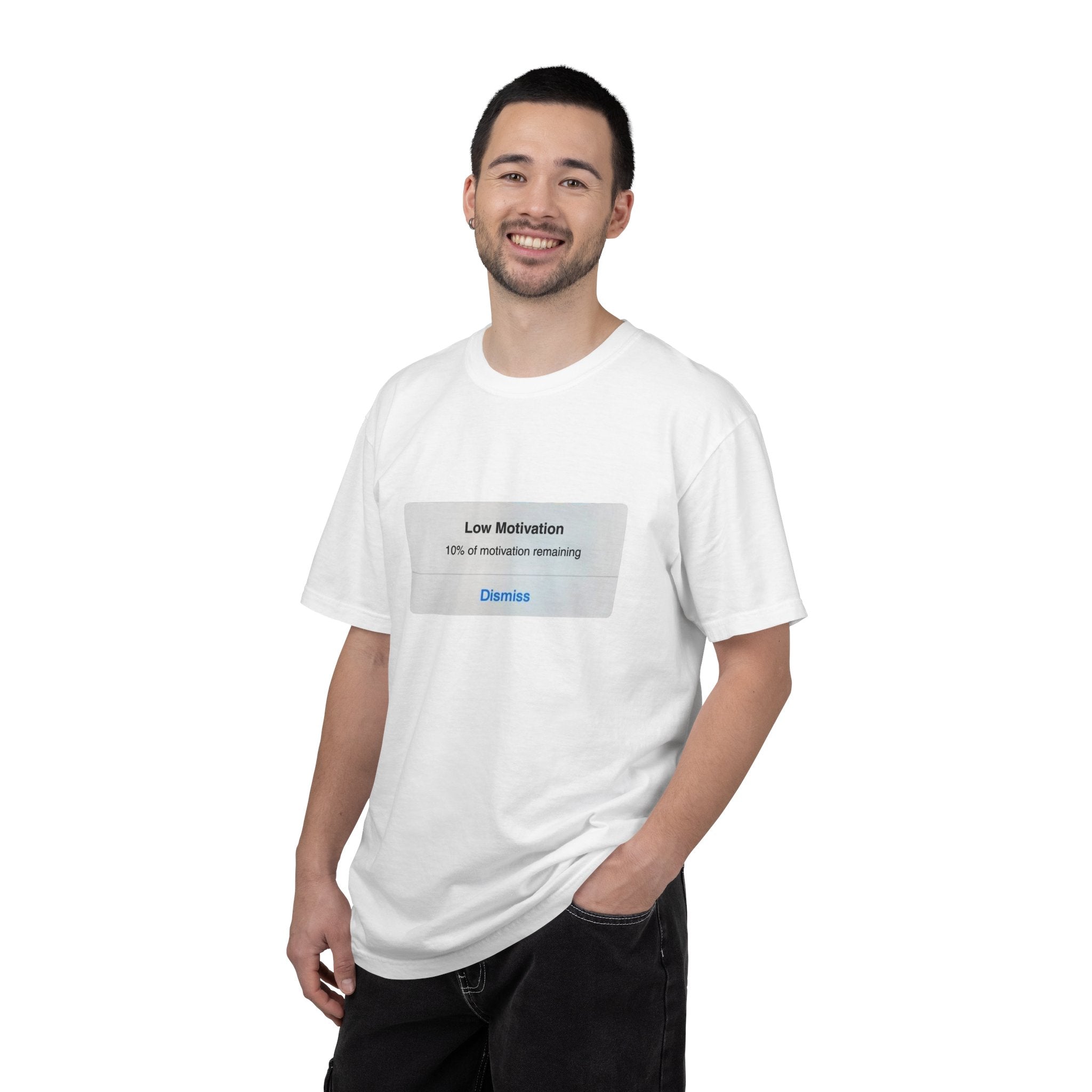 Low Motivation Alert T-Shirt — Funny Mental Health Graphic Tee